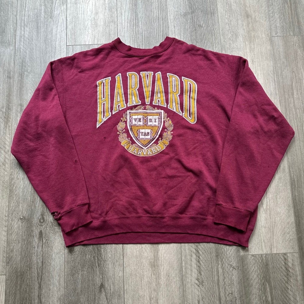 Vintage 90s Harvard Maroon Crewneck Sweatshirt XL mens